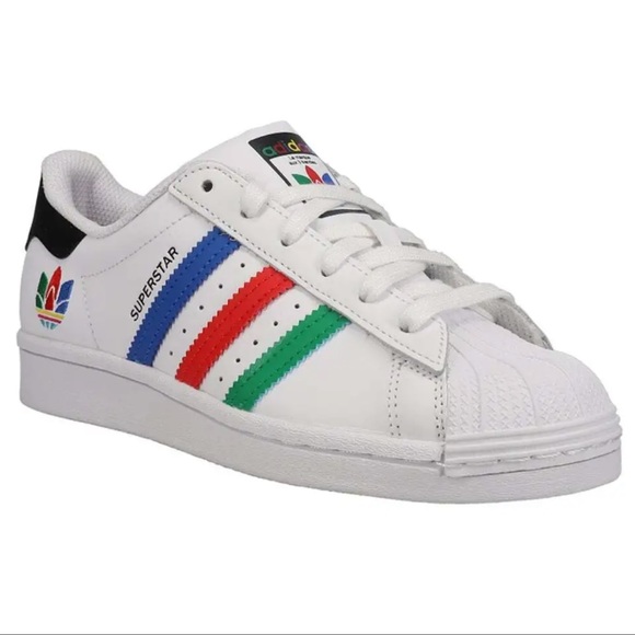 NEW adidas Superstar Colorful Trefoil Cloud White FU9521 Men's Multi Sizes - Picture 2 of 6